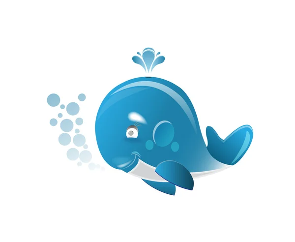 Caricatura de ballenas azules — Vector de stock