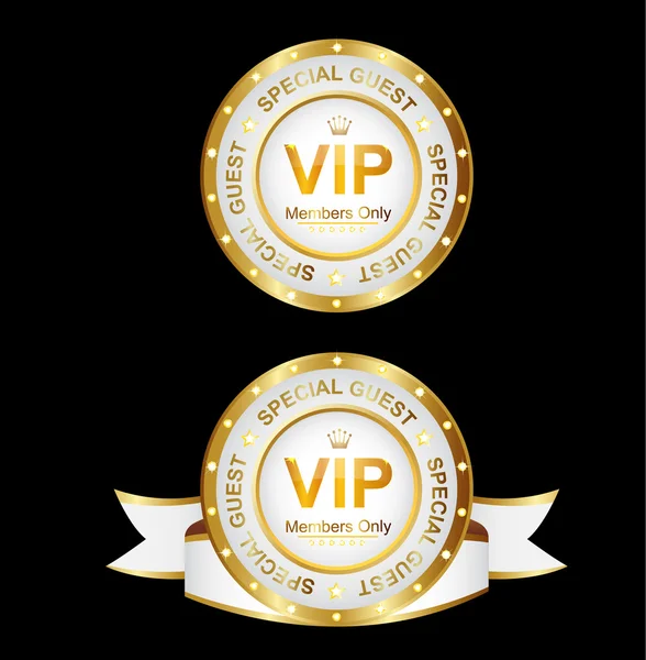 White Gold Vip Sign — Stock Vector