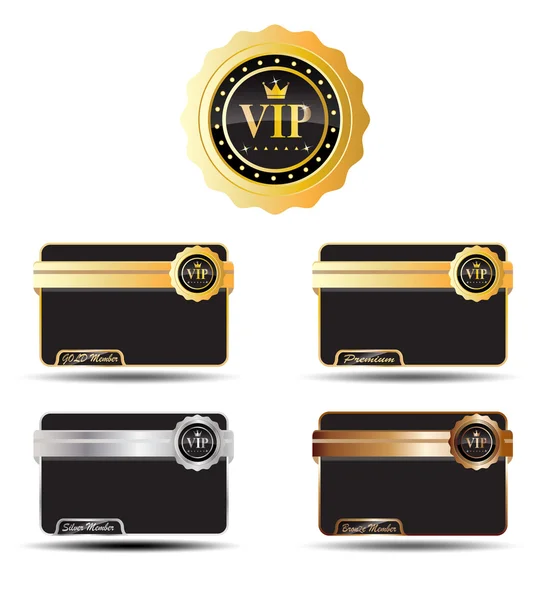 Etiqueta VIP Oro Plata, Bronce, Premium — Archivo Imágenes Vectoriales
