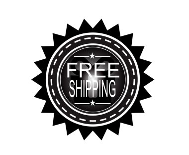 Ücretsiz Shiping rozeti siyah