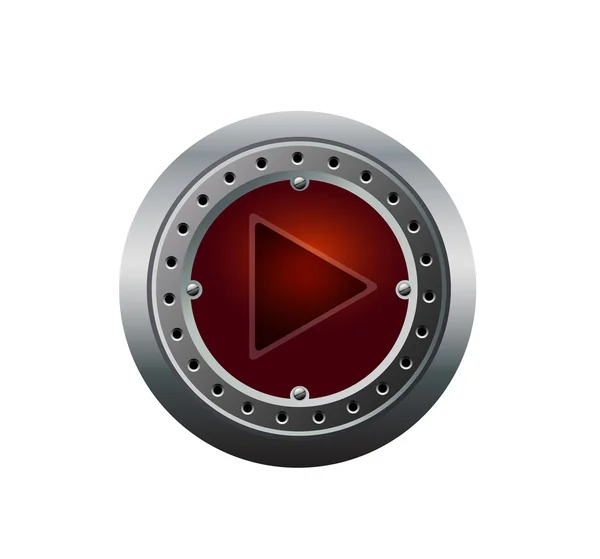 Metalowe Media Player Button — Wektor stockowy