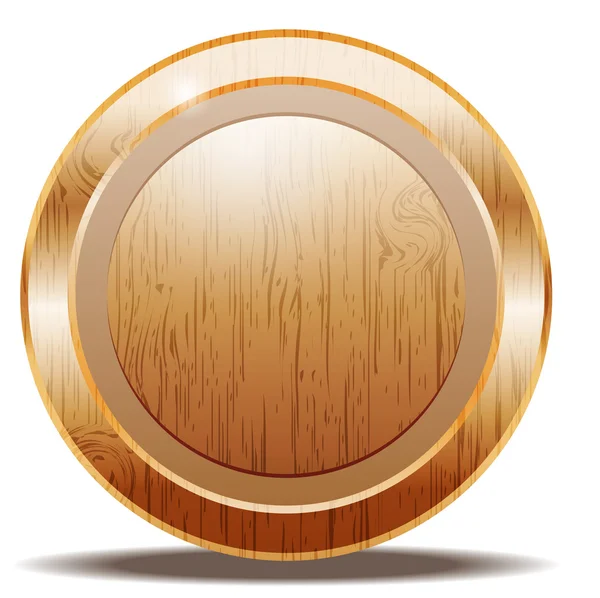 Przycisk okrągły tekstury drewna — Wektor stockowy
