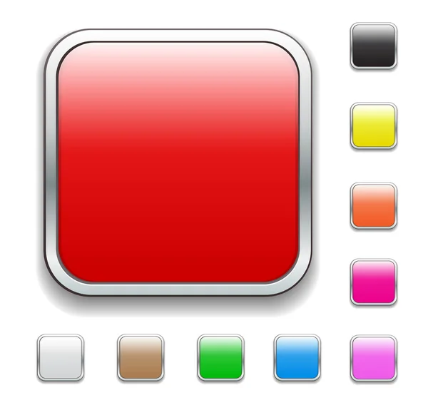 Bright Color Square Buttons — Stock Vector