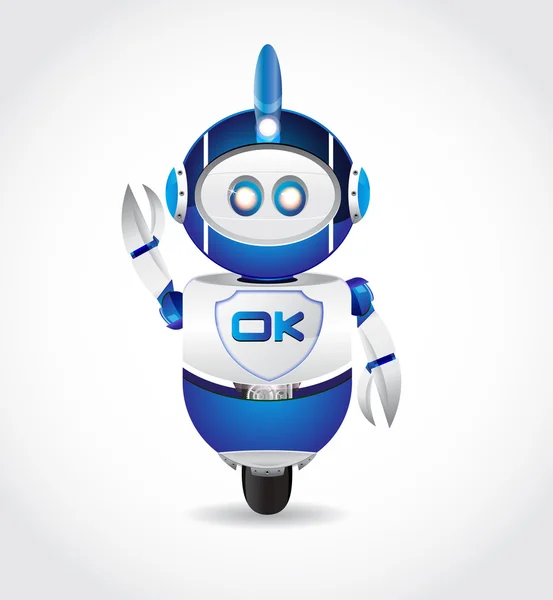 OK ondertekenen in Robot vorm — Stockvector