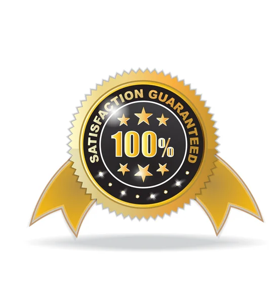 100 tillfredsställelse garantimärke — Stock vektor