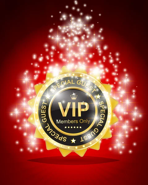 Vip label with red background — Stock Vector