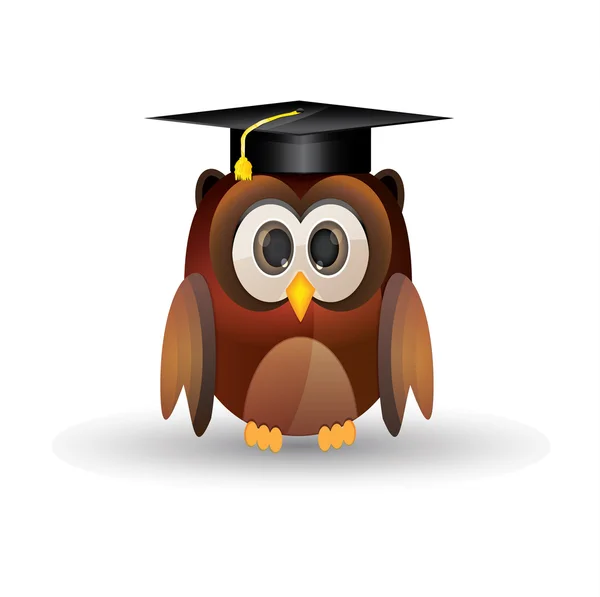 Capuchon de graduation hibou — Image vectorielle