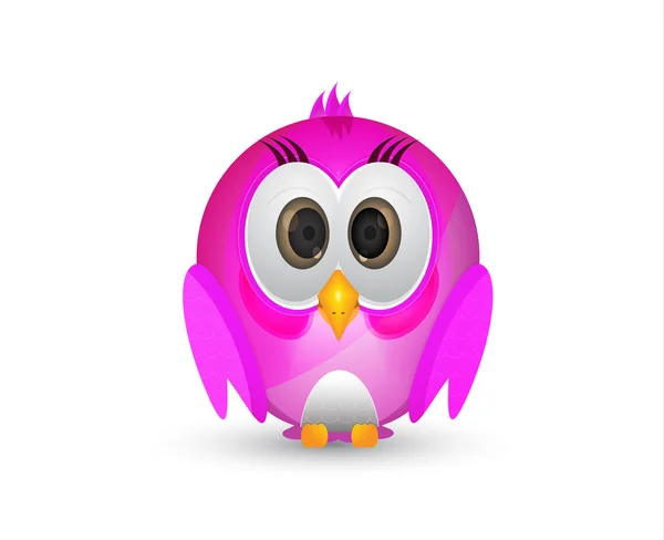 Cute pink bird — Stock Vector