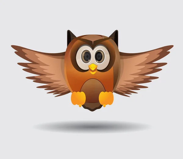 Hibou volant oiseau — Image vectorielle