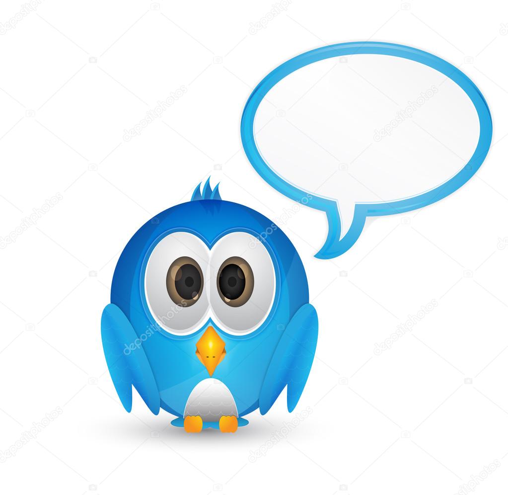 Oiseau Bleu Avec Bulle De Dialogue Image Vectorielle