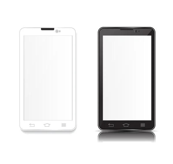 Telefone android preto e branco —  Vetores de Stock