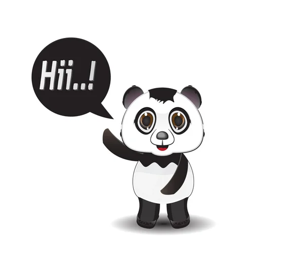 Panda zeggen hii — Stockvector