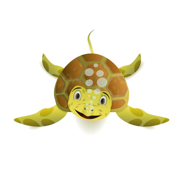 Симпатичный мультик с видом на морскую черепаху — стоковый вектор
