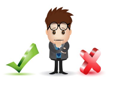 adam karakter cecklist ve çapraz işareti