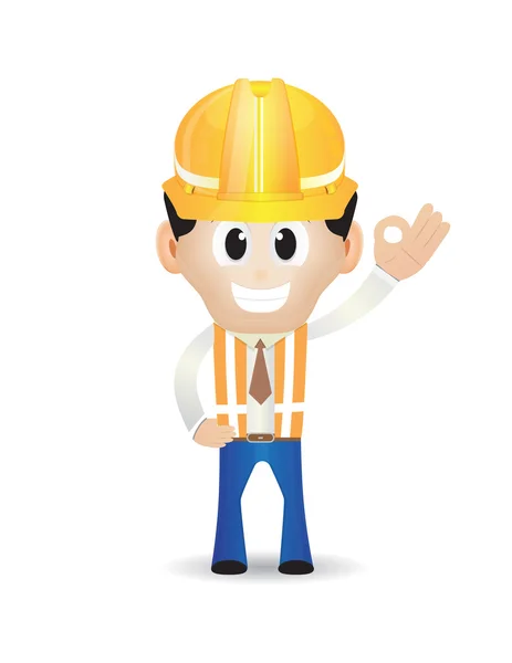 Desenhos animados homem de construção — Vetor de Stock