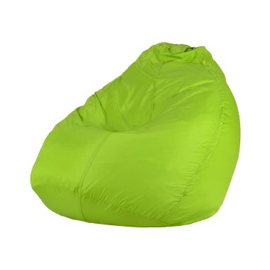 Koltuk çantası beyaz arka planda izole edilmiş. yeşil koltuk