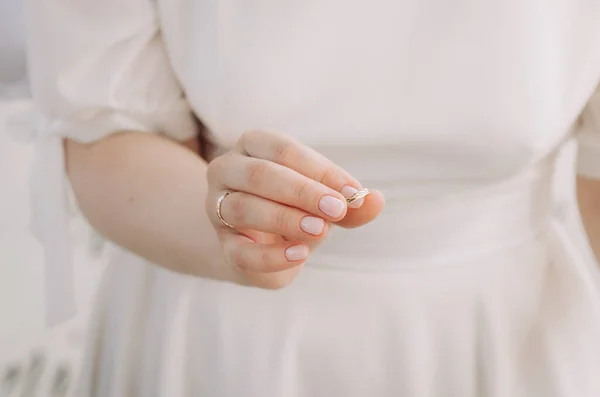 Bruid Neemt Echtgenoten Ring Ritueel Traditie Voor Ceremonie — Stockfoto