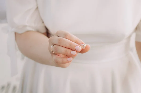 Novia Toma Maridos Anillo Ritual Tradición Para Ceremonia — Foto de Stock