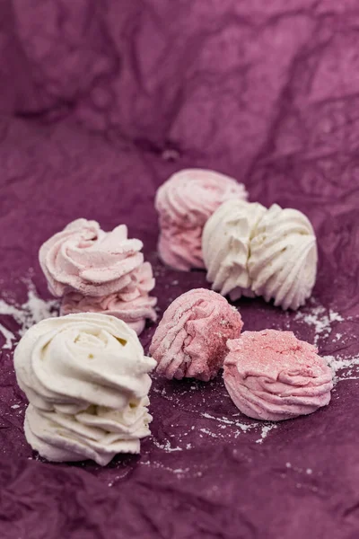 Marshmallow Frutta Colorata Rosa Bianco Dolce Dolce — Foto Stock