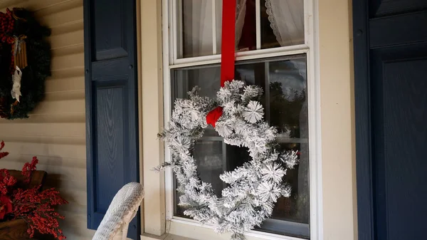 Christmas Wreath on Residential Window