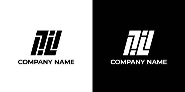 Conceito Logotipo Monograma Forma Logotipo Formada Por Retângulos Quadrados Cores — Vetor de Stock