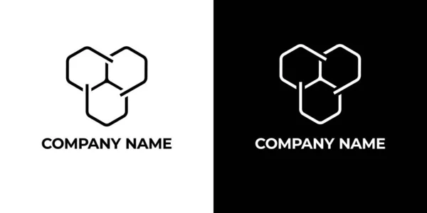 Concept Logo Monogramme Lettre Forme Est Formée Hexagones Couleurs Monochromes — Image vectorielle