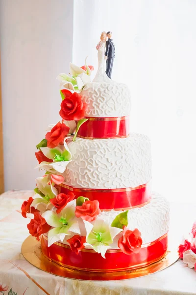 Červené svatební dort — Stock fotografie