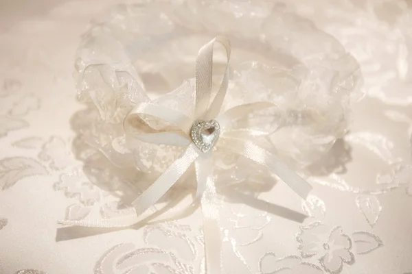 White wedding garter for the bride