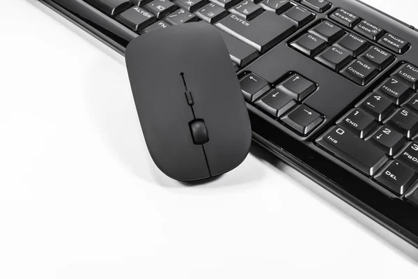 Keyboard and mouse on a white background — Stock Photo, Image