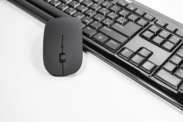 Keyboard and mouse on a white background — Stock Photo, Image