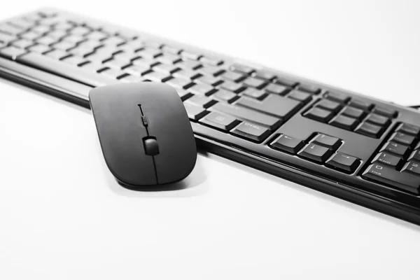 Keyboard and mouse on a white background — Stock Photo, Image