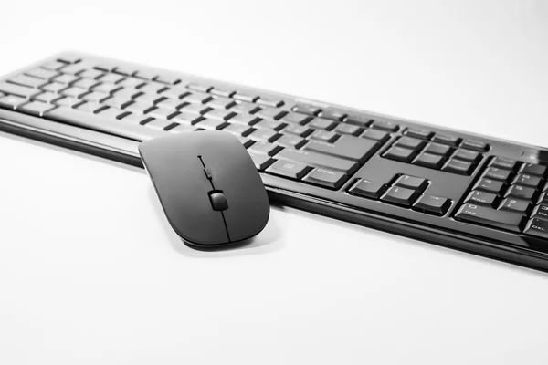 Tastatur und Maus auf weißem Hintergrund — Stockfoto