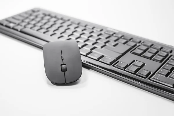 Keyboard and mouse on a white background — Stock Photo, Image