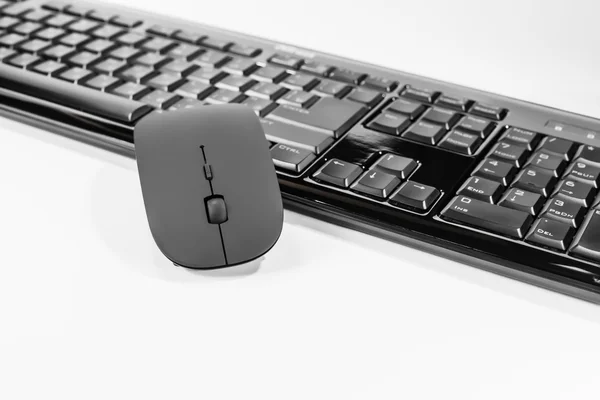 Keyboard and mouse on a white background — Stock Photo, Image