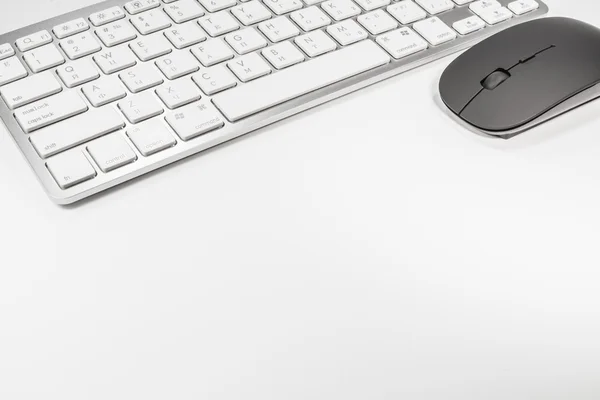 Keyboard and mouse on a white background — Stock Photo, Image