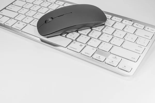 Keyboard and mouse on a white background — Stock Photo, Image