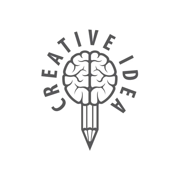Vector brain logo — Stock Vector