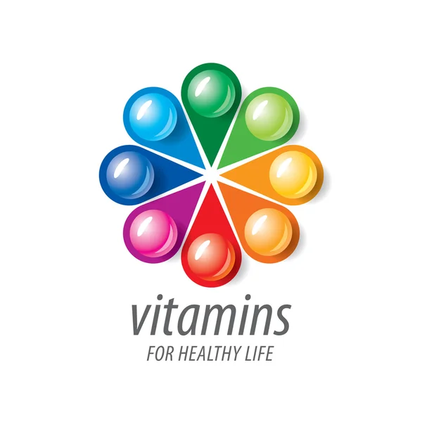 Vector logo vitaminas — Archivo Imágenes Vectoriales