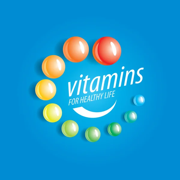 Vector logo vitaminas — Archivo Imágenes Vectoriales