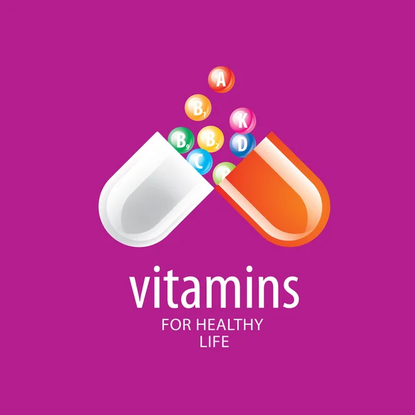 Vector logo vitaminas — Archivo Imágenes Vectoriales