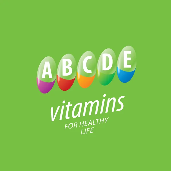 Vetor logotipo vitaminas — Vetor de Stock