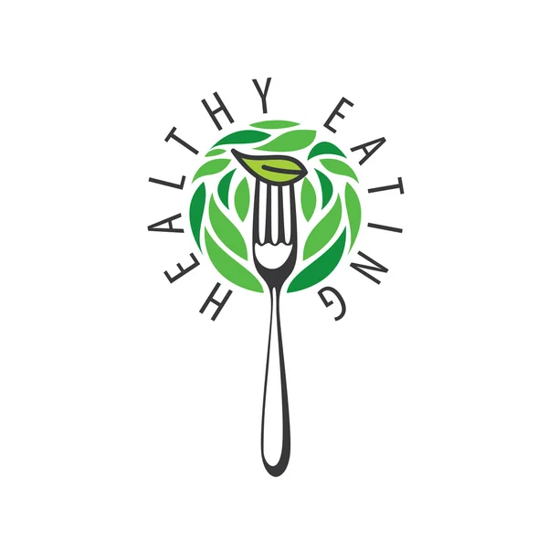 ベクトルのロゴの健康的な食事 — ストックベクタ