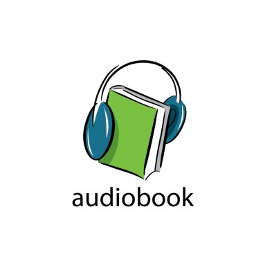 Audiobook. Vektör logo şablonu