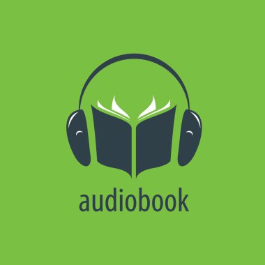 Audiobook. Vektör logo şablonu
