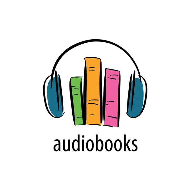 Audiokniha. Vektorové logo šablona — Stockový vektor