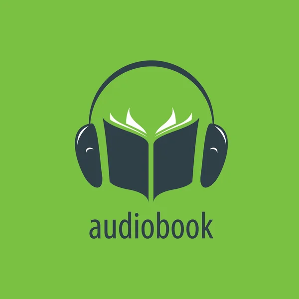 Audiolibro. Modello logo vettoriale — Vettoriale Stock