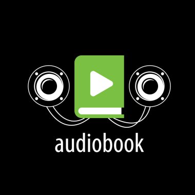 Audiobook. Vektör logo şablonu
