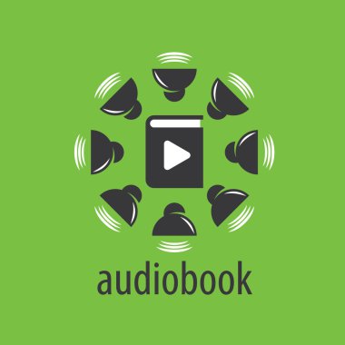 Audiobook. Vektör logo şablonu