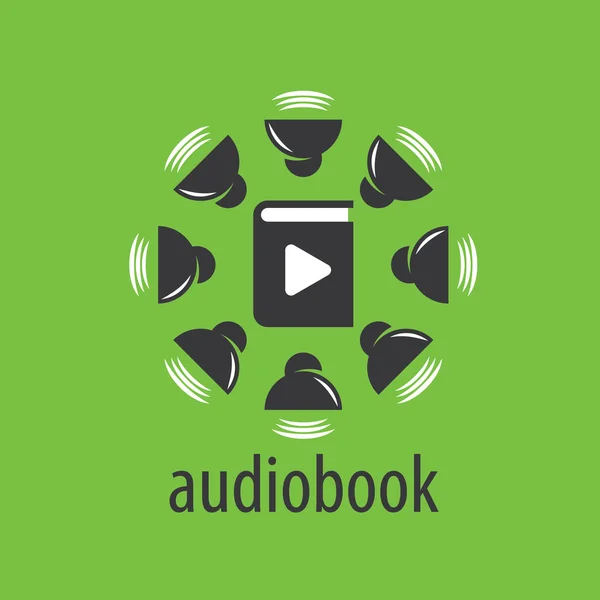 Audiolibro. Plantilla de logotipo vectorial — Vector de stock