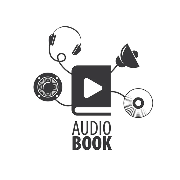 Audiolibro. Modello logo vettoriale — Vettoriale Stock